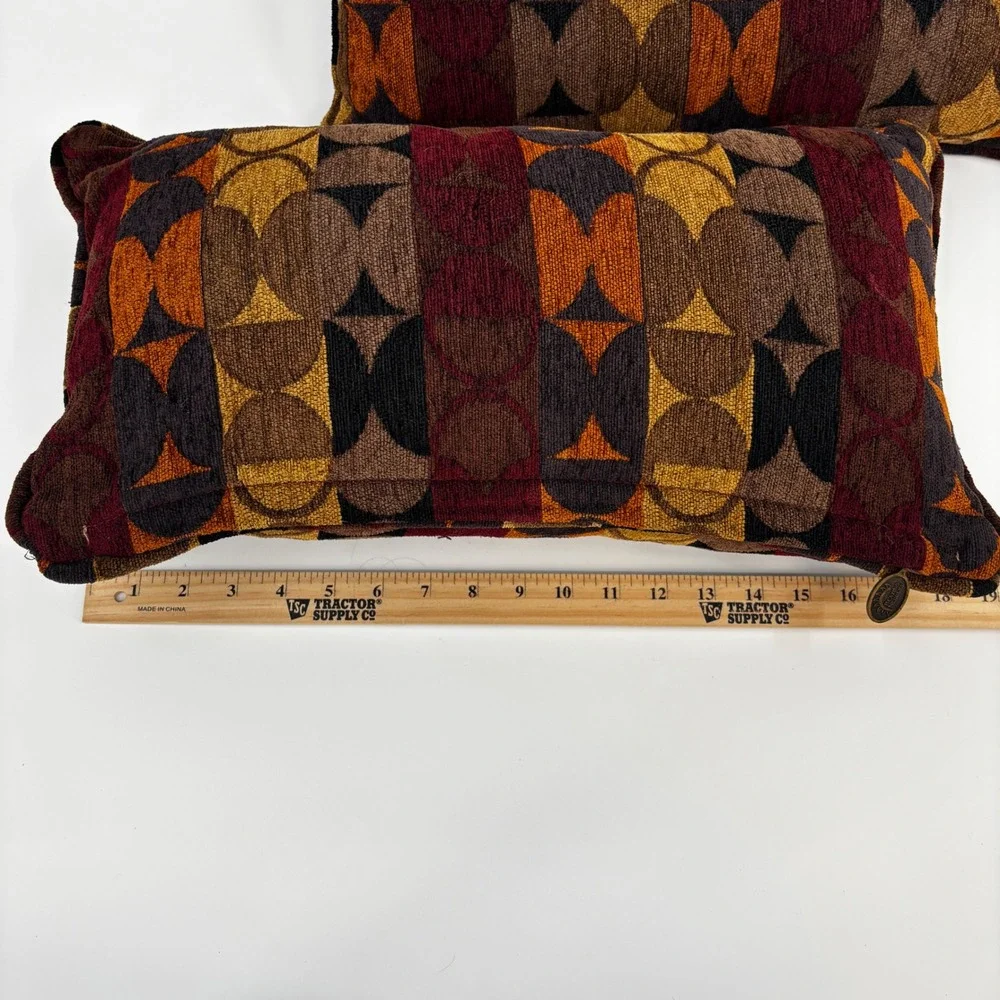 Blazing Needles Throw Pillows Set of 2 17x10 Multicolor MCM Geometric Lumbar